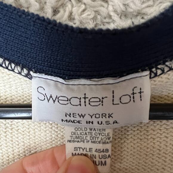 Vtg Sweater Loft Vest Medium Button Down Sports Football Basketball Cheer Soccer - Picture 5 of 10